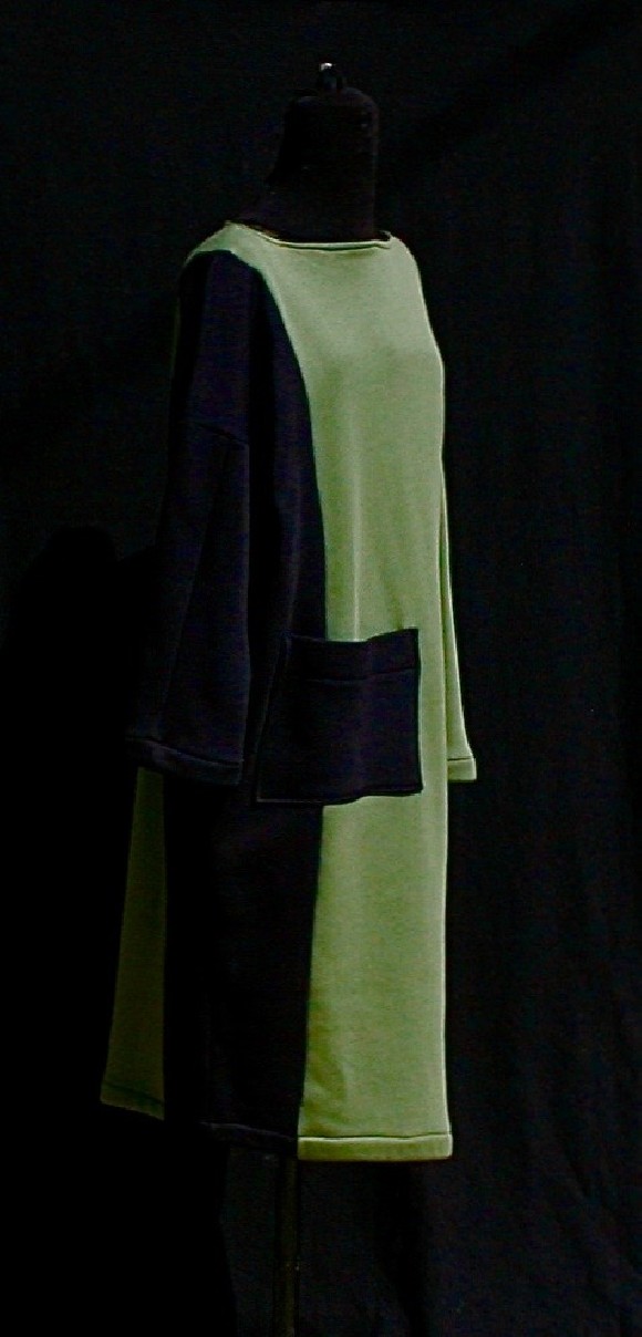 Robe coton verte noire Après la mousson