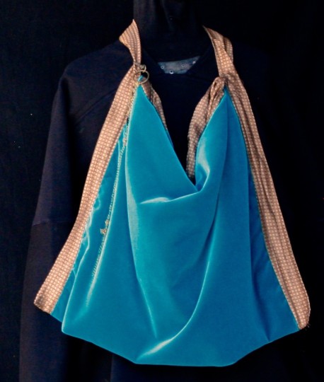 Sac velours turquoise Après la mousson